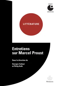 Entretiens sur Marcel Proust_cover