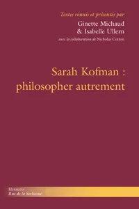 Sarah Kofman : philosopher autrement_cover