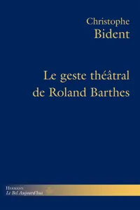 Le Geste théâtral de Roland Barthes_cover