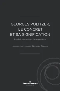 Georges Politzer, le concret et sa signification_cover