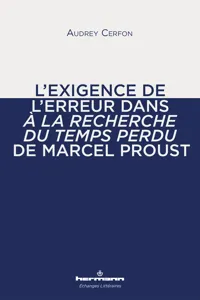 L'exigence de l'erreur dans À la recherche du temps perdu de Marcel Proust_cover