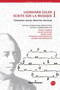 Leonhard Euler – Écrits sur la musique, volume 1_cover