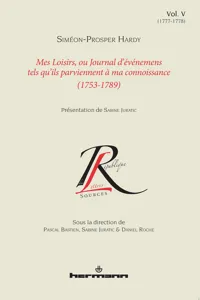 Mes Loisirs, ou Journal d'événemens tels qu'ils parviennent à ma connoissance_cover