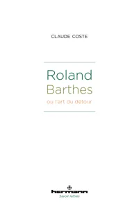 Roland Barthes ou l'art du détour_cover