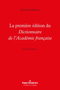 La première édition du Dictionnaire de l'Académie française_cover