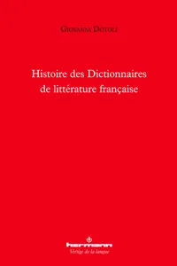 Histoire des Dictionnaires de littérature française_cover