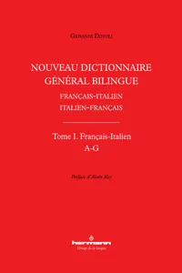 Nouveau dictionnaire général bilingue français-italien/italien-français, tome I : français-italien, lettres A-G_cover