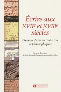 Écrire aux XVIIe et XVIIIe siècles_cover