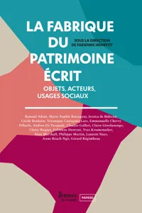 La fabrique du patrimoine écrit_cover