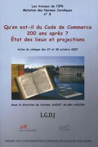 Qu'en est-il du code du commerce 200 ans après ?_cover