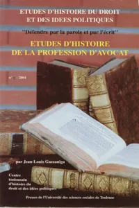 Études d'histoire de la profession d'avocat_cover