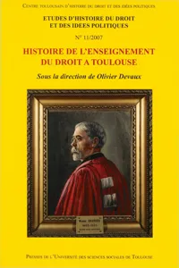 Histoire de l'enseignement du droit à Toulouse_cover