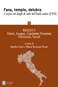 Fana, templa, delubra. Corpus dei luoghi di culto dell'Italia antica - 1_cover