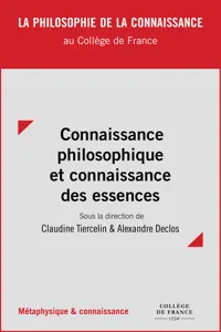 Connaissance philosophique et connaissance des essences_cover