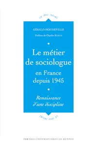 Le métier de sociologue en France depuis 1945_cover