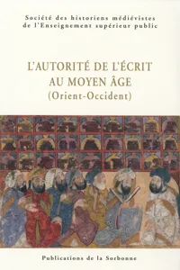 L'autorité de l'écrit au Moyen Âge_cover