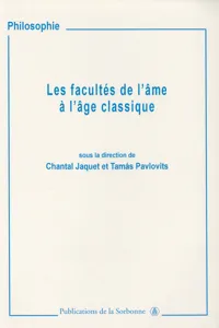 Les facultés de l'âme à l'âge classique_cover