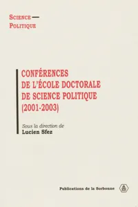 Conférences de l'École doctorale de Science politique_cover