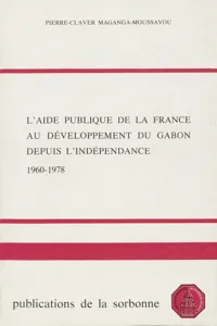 L'aide publique de la France au développement du Gabon depuis l'indépendance_cover