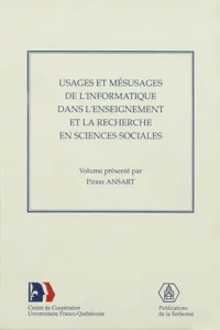 Usages et mésusages de l'informatique dans l'enseignement et la recherche en sciences sociales_cover