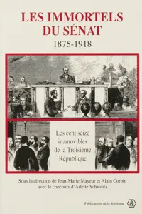 Les immortels du Sénat, 1875-1918_cover