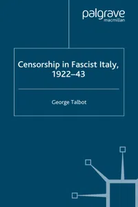 Censorship in Fascist Italy, 1922-43_cover