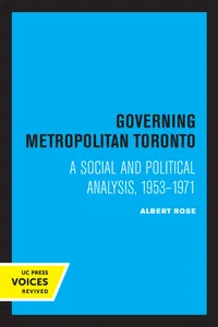 Governing Metropolitan Toronto_cover