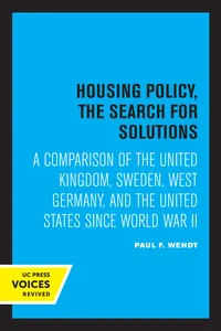 Housing Policy, the Search for Solutions_cover