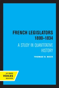 French Legislators 1800 - 1834_cover
