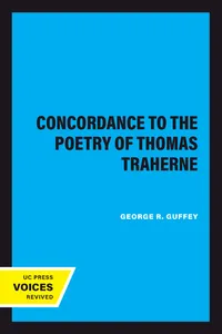 A Concordance to the Poetry of Thomas Traherne_cover