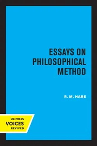 Essays on Philosophical Method_cover