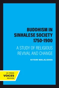 Buddhism in Sinhalese Society 1750-1900_cover
