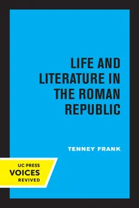 Life and Literature in the Roman Republic_cover