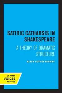 Satiric Catharsis in Shakespeare_cover