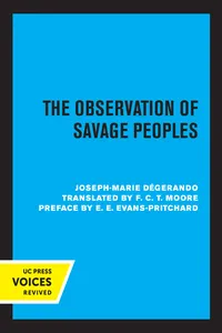 The Observation of Savage Peoples_cover