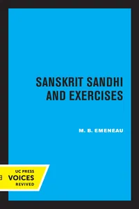 Sanskrit Sandhi and Exercises, Revised Edition_cover