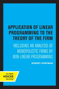Application of Linear Programming to the Theory of the Firm_cover