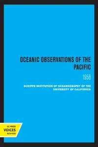Oceanic Observations of the Pacific, 1958_cover