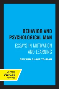 Behavior and Psychological Man_cover