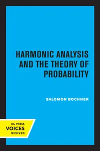 Harmonic Analysis and the Theory of Probability_cover