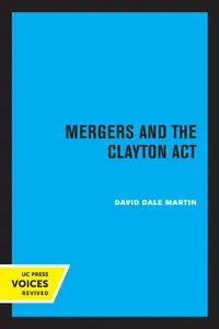 Mergers and the Clayton Act_cover