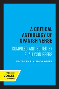 A Critical Anthology of Spanish Verse_cover