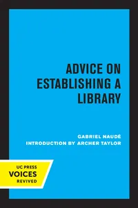 Advice on Establishing a Library_cover