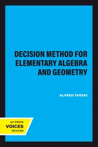 A Decision Method for Elementary Algebra and Geometry_cover