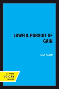 The Lawful Pursuit of Gain_cover