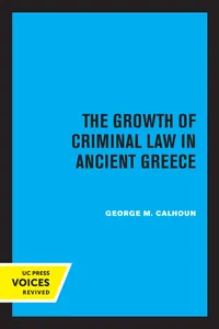 The Growth of Criminal Law in Ancient Greece_cover