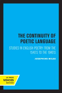 The Continuity of Poetic Language_cover