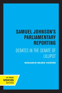 Samuel Johnson's Parliamentary Reporting_cover