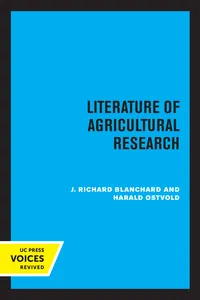 Literature of Agricultural Research_cover