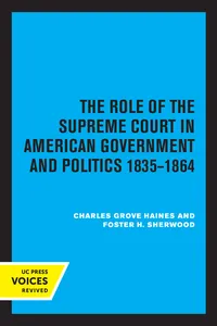The Role of the Supreme Court in American Government and Politics, 1835-1864_cover